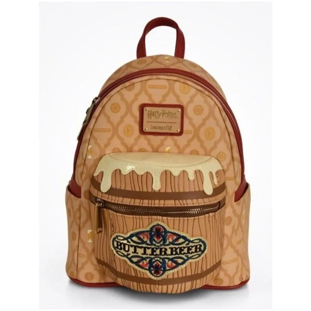 Loungefly Harry Potter Butterbeer Beer Barrel Mini Backpack NWT 3D Wizarding